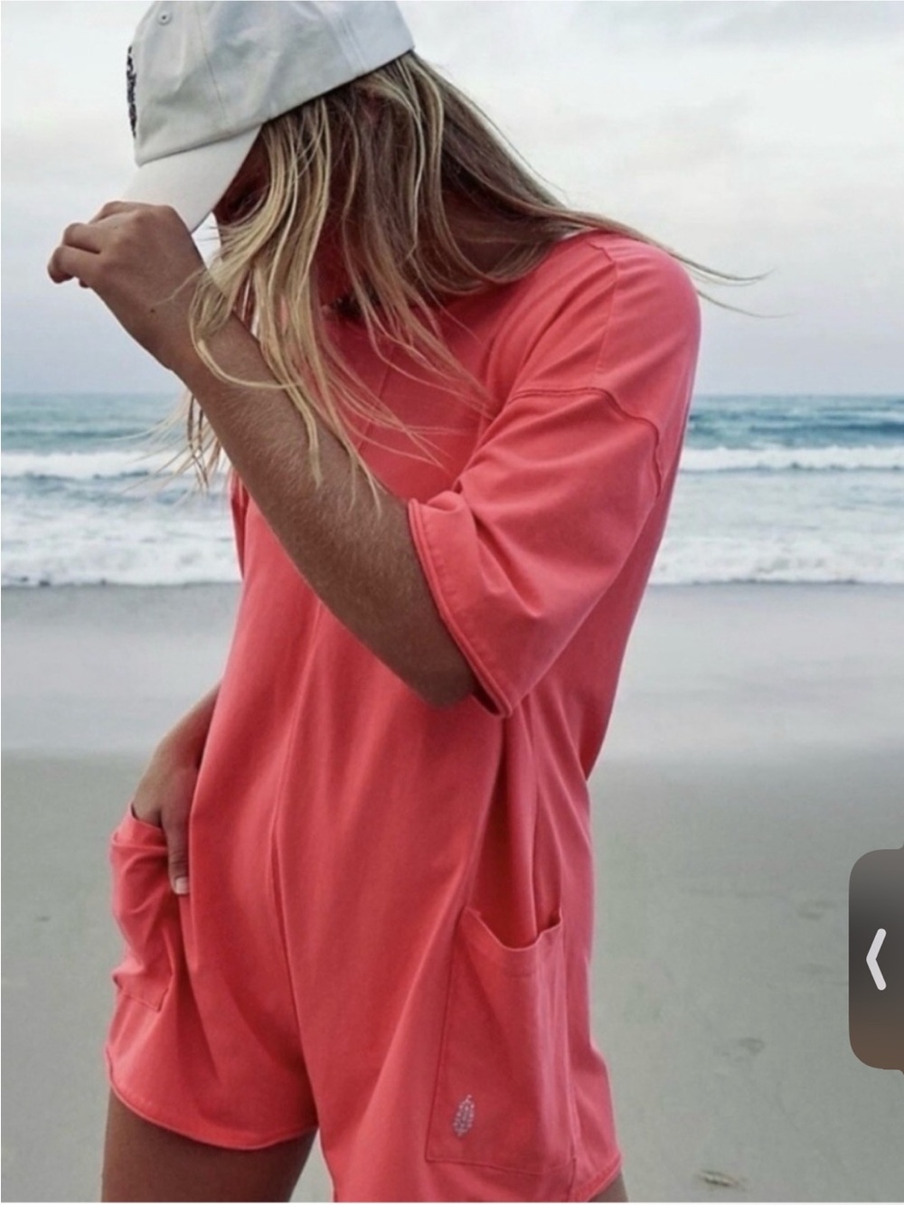 FP Movement by Free People Coral Short Sleeve Romper